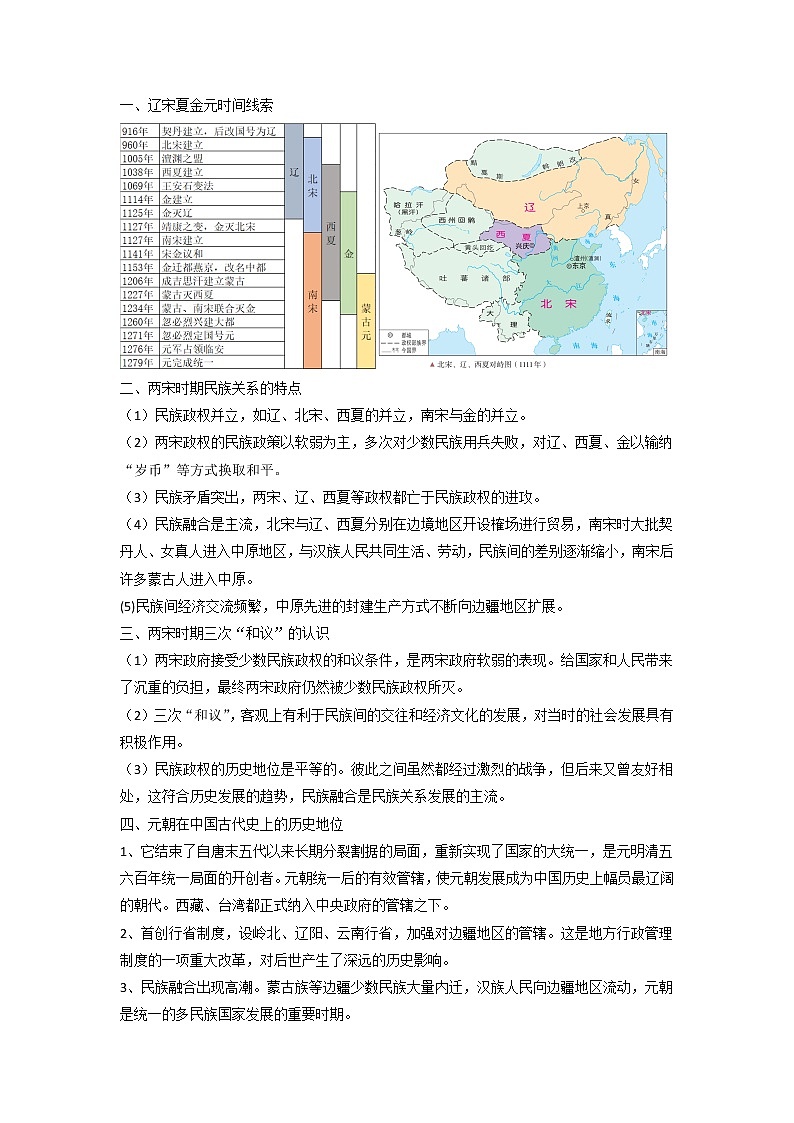 知识点10 辽夏金元的统治-高考历史一轮复习考点分析+提升练习(中外历史纲要上册)03