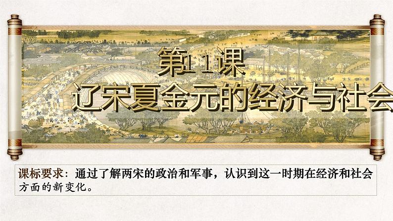 2022-2023学年高中历史统编版(2019)必修中外历史纲要上册第11课 辽宋夏金元的经济与社会 课件第1页