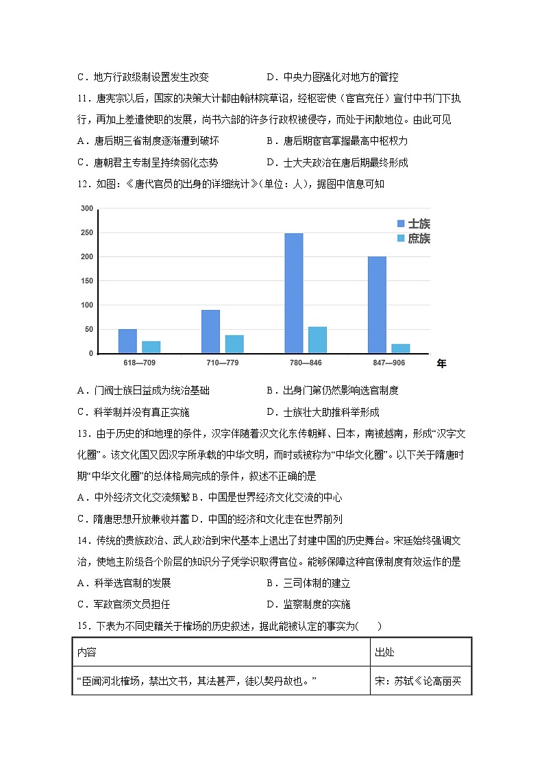 黑龙江省双鸭山市第一中学2022-2023学年高三历史上学期开学考试试题(Word版附答案)第3页