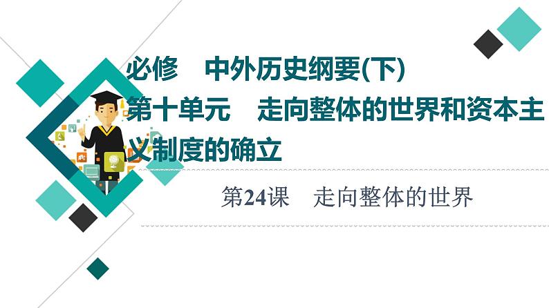 人教版高考历史一轮总复习必修下第10单元第24课走向整体的世界课件第1页