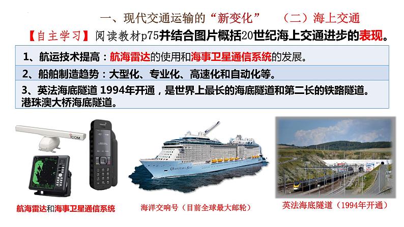 2021-2022学年高中历史统编版(2019)选择性必修二第13课 现代交通运输新变化 课件第8页