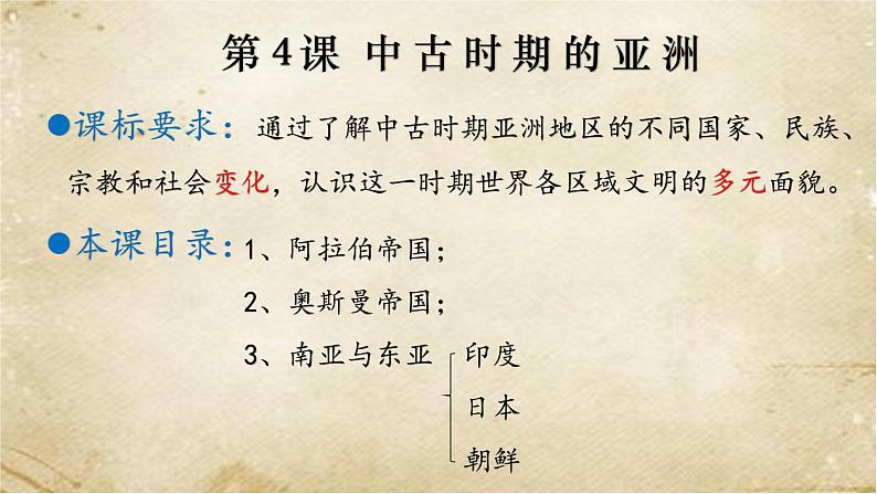 2021-2022学年统编版(2019)高中历史必修中外历史纲要下册第4课 中古时期的亚洲 课件第3页
