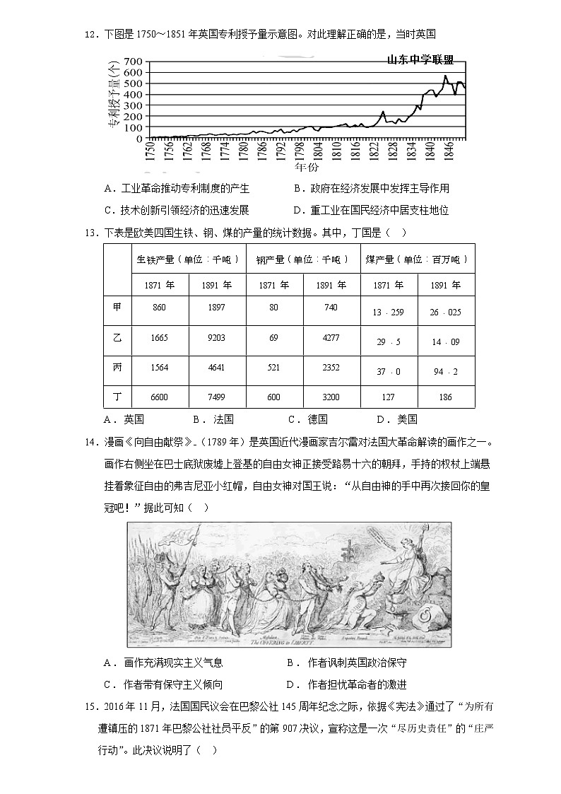 2021日照一中高三10月份第一次调研考试历史试题含答案03