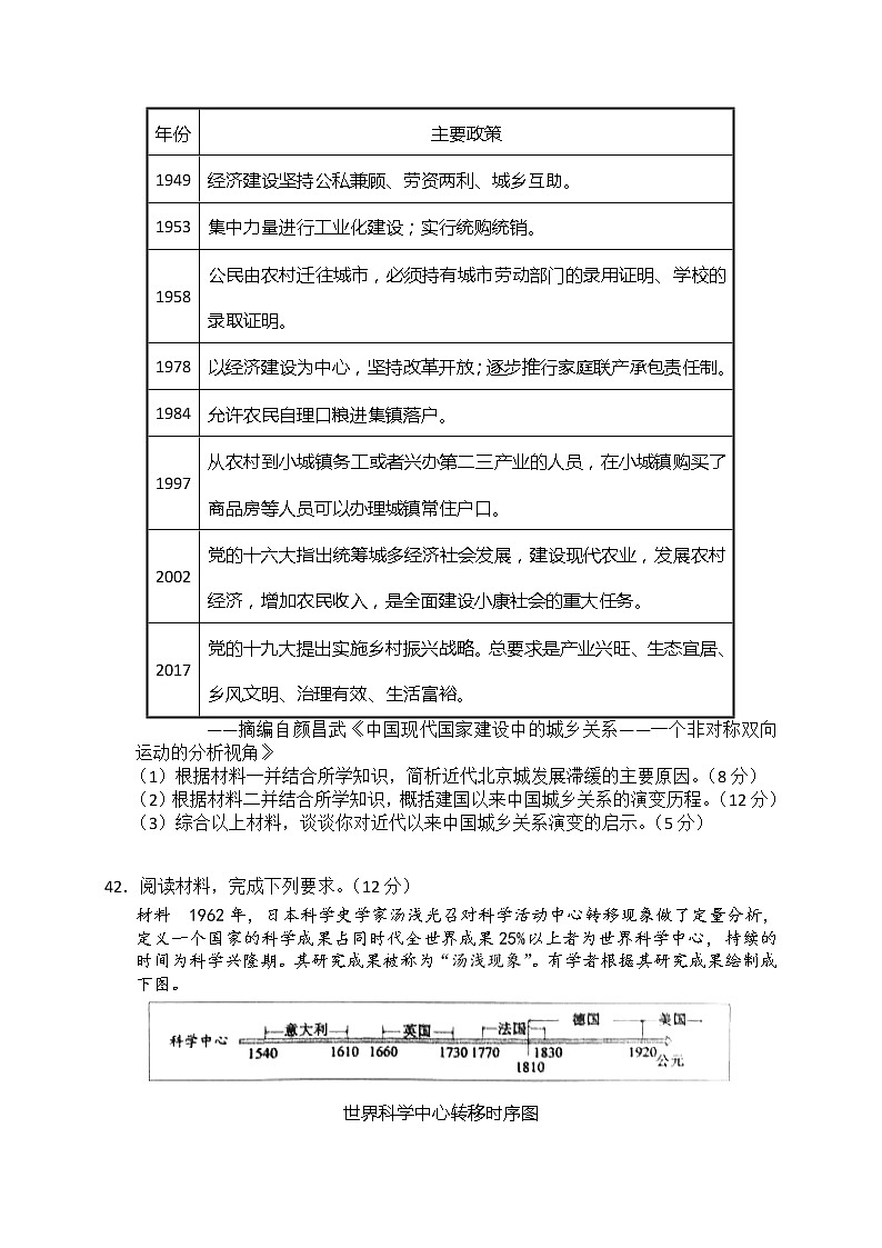 2020湛江第二十一中学高三6月热身考试文综-历史试题含答案第3页