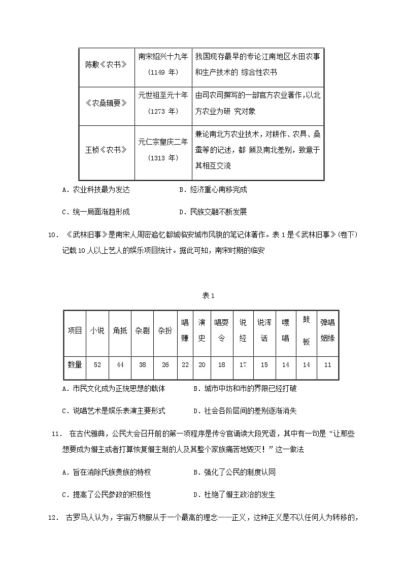2020宜春奉新县一中高二下学期第一次月考历史试题含答案03