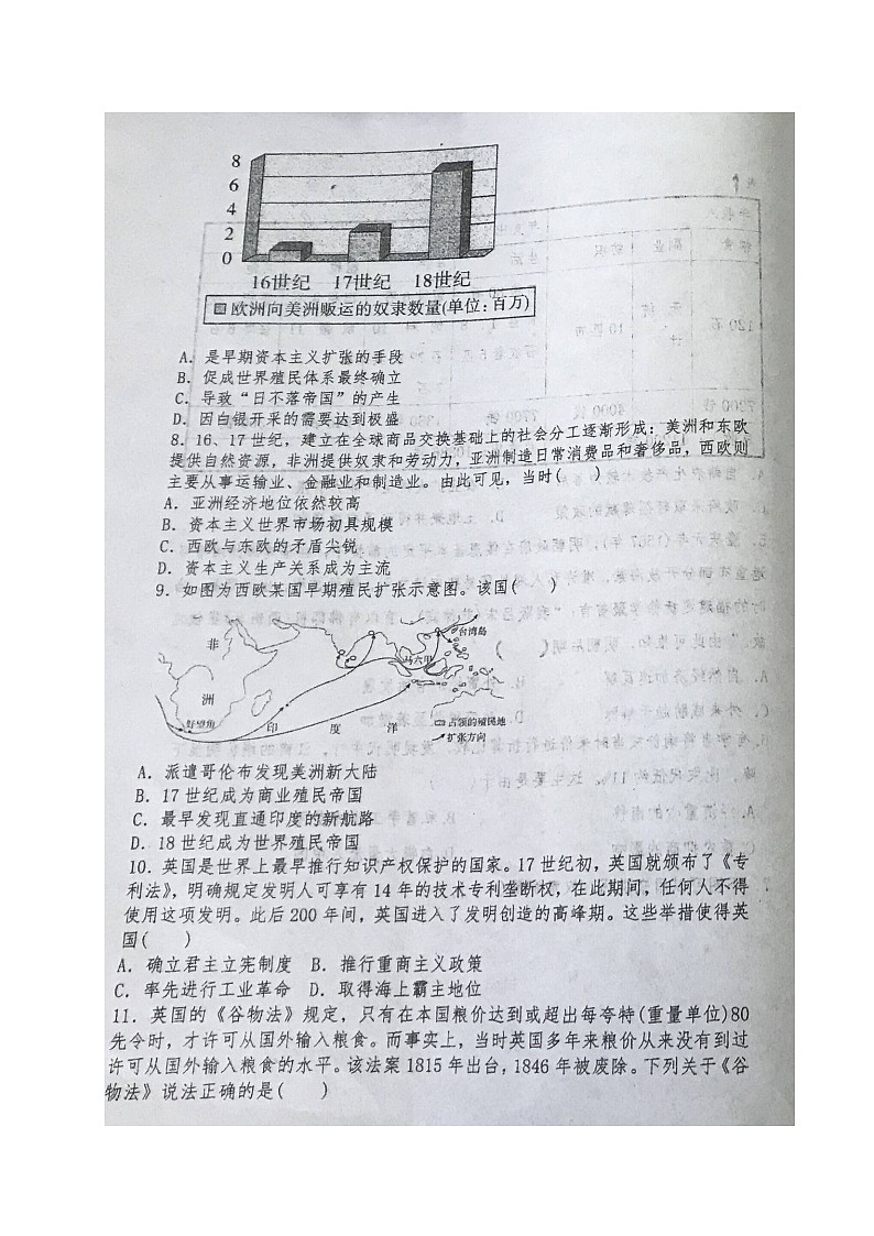 2020息县一中高二下学期网课检测历史试题扫描版含答案03