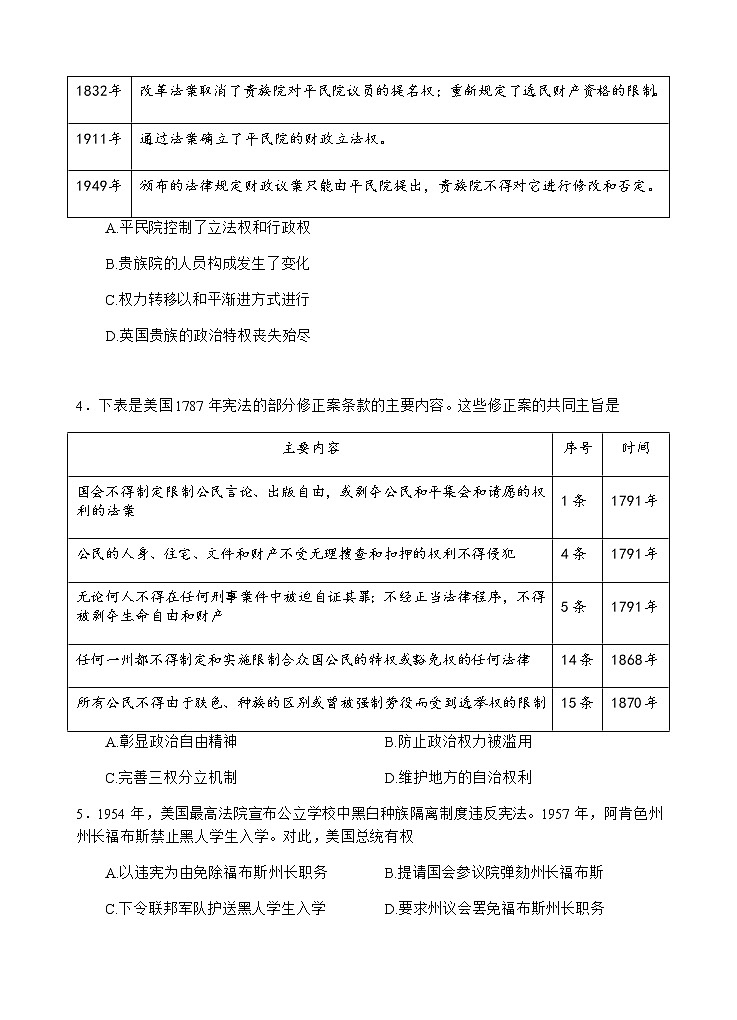 2021遂宁射洪县高中高一下学期期中考试历史试题含答案第2页