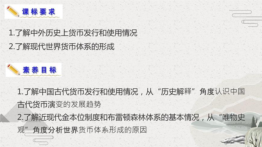 2022-2023學(xué)年高中歷史統(tǒng)編版（2019）選擇性必修一第15課 貨幣的使用與世界貨幣體系的形成 課件第2頁