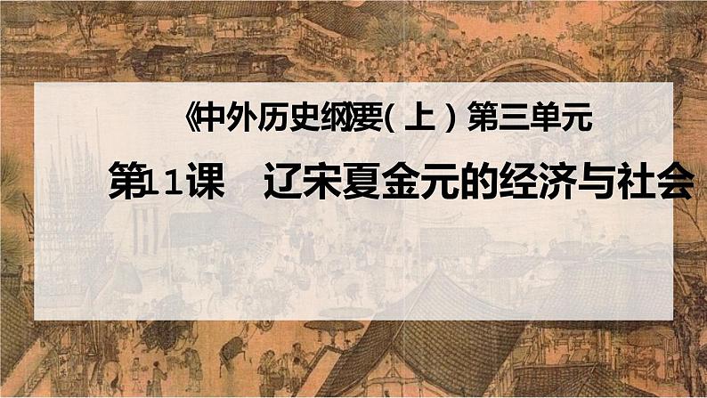 2022-2023学年统编版(2019)高中历史必修中外历史纲要上册第11课 辽宋夏金元的经济与社会 课件第1页