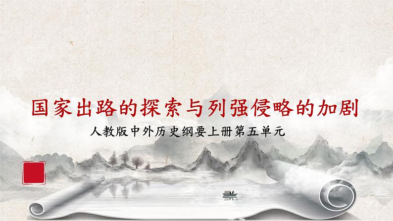 2022-2023学年高中历史统编版(2019)必修中外历史纲要上册第17课《国家出路的探索与列强侵略的加剧》课件第1页