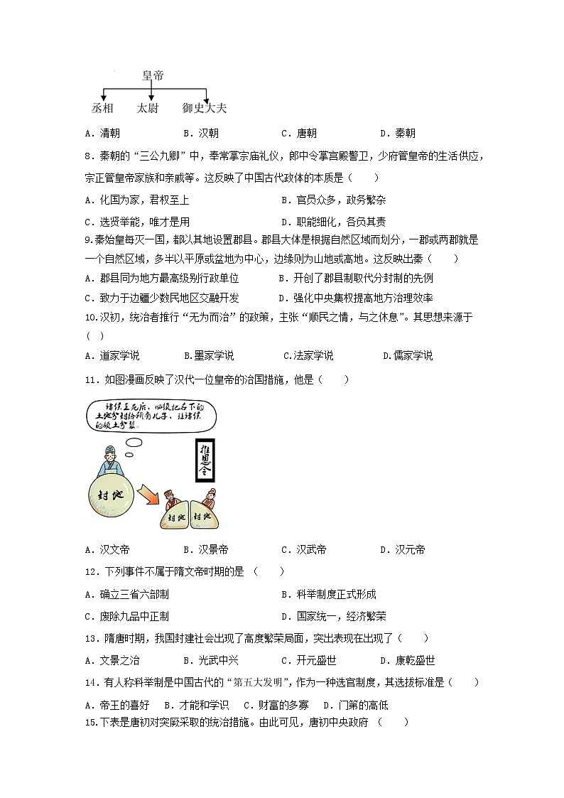 吉林省吉林市永吉县第四中学2022-2023学年高一上学期期中考试历史试题第2页