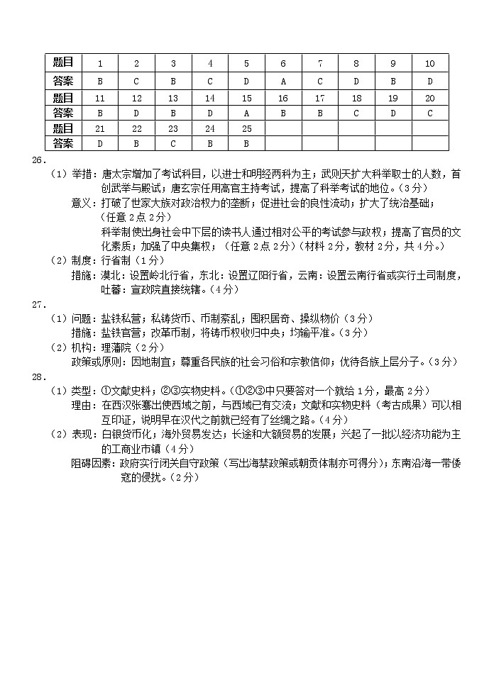 歷史答案第1頁
