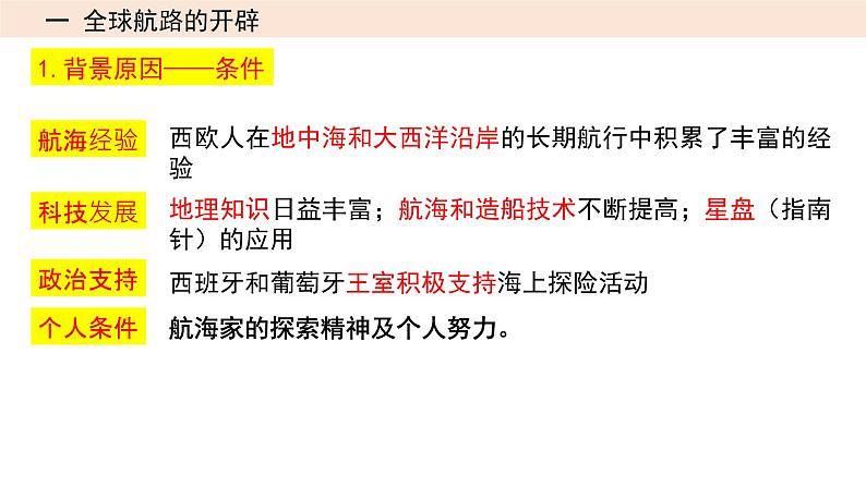 2023届高三统编版(2019)历史一轮复习第19讲 全球航路的开辟与全球联系的初步建立课件第5页