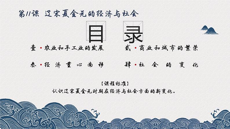 第11课 辽宋夏金元的经济与社会 课件第1页