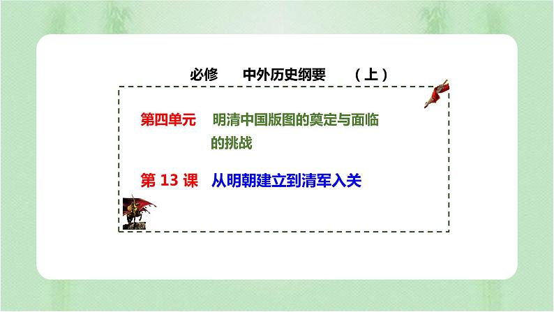 第13课 从明朝建立到清军入关 课件第1页
