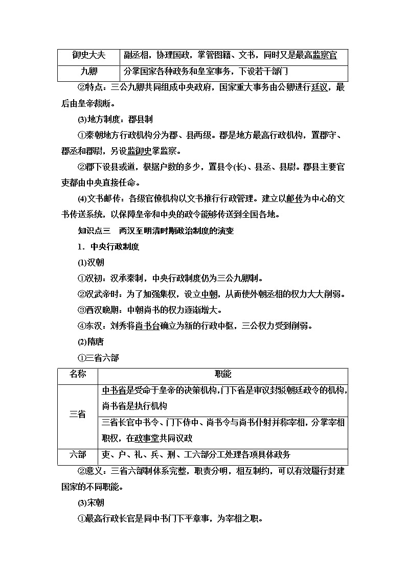 统编版高中历史选择性必修1第1单元第1课中国古代政治制度的形成与发展课件+学案+练习含答案03