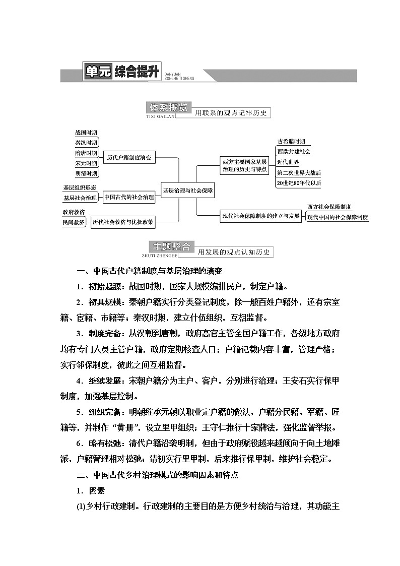 统编版高中历史选择性必修1第6单元单元综合提升课件+学案01