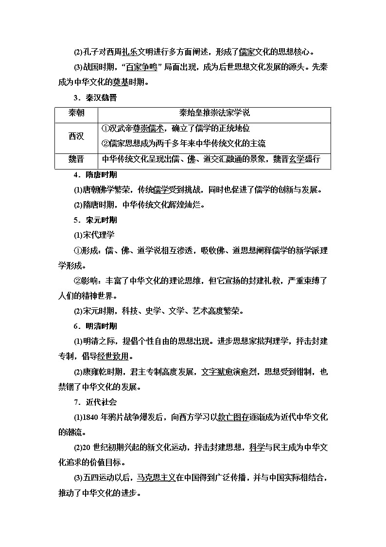 统编版高中历史选择性必修3第1单元第1课中华优秀传统文化的内涵与特点课件+学案+练习含答案02
