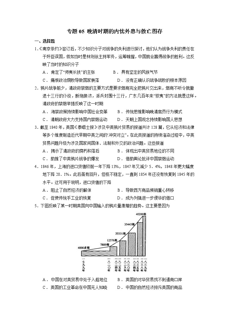 【高考大一轮单元复习】高考历史单元复习课件与检测-专题05《明清时期的内忧外患与救亡图存》测练卷(含解析)(全国通用)01