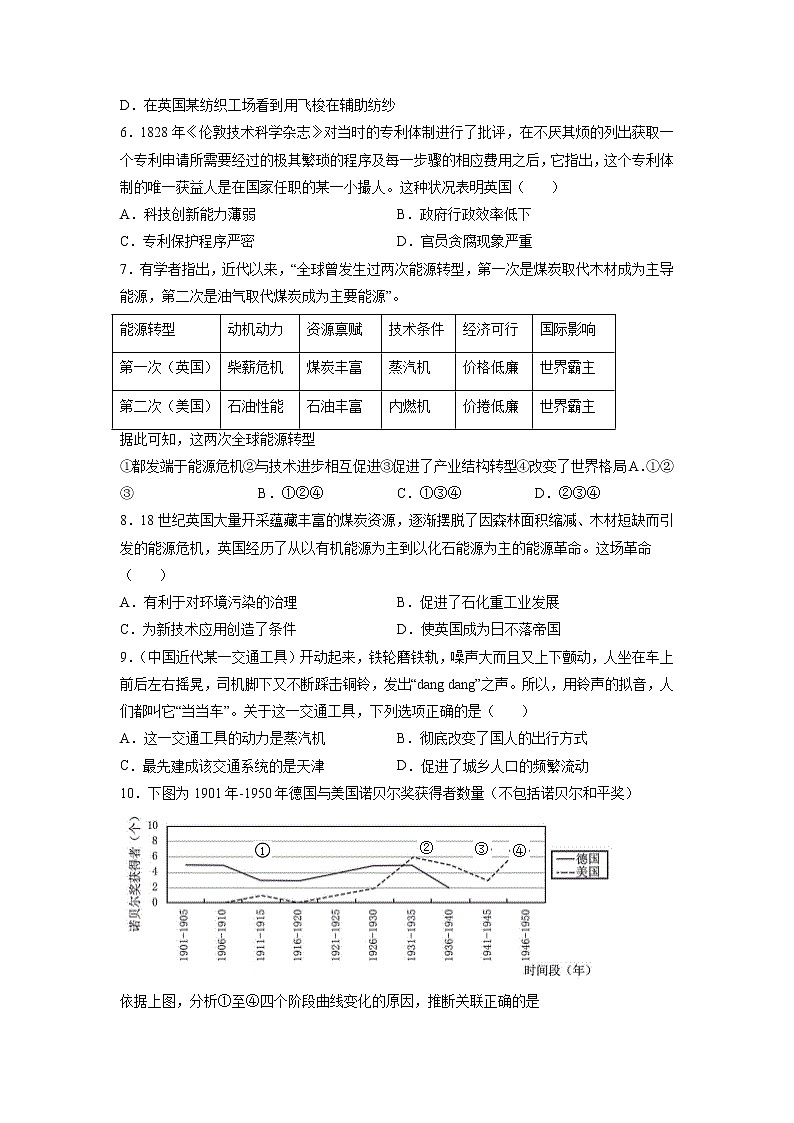 【高考专题复习】高考历史专题复习-专题18《工业革命与马克思主义的诞生》典例卷(含解析)(全国通用)02