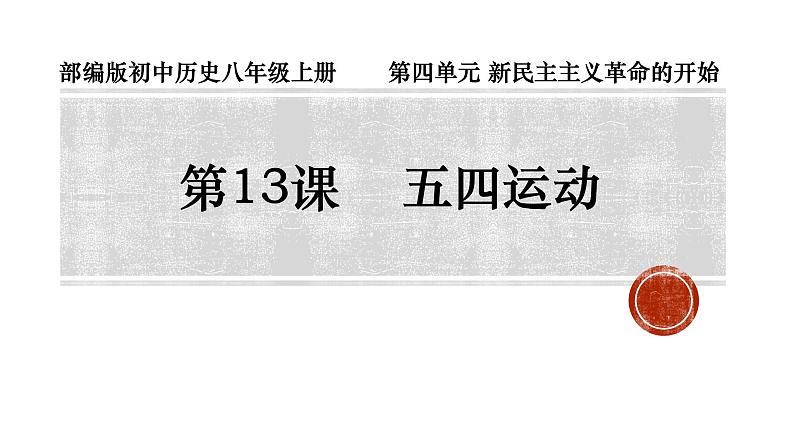 第21课 五四运动与中国共产党的诞生说课课件--2022-2023学年高中历史统编版(2019)必修中外历史纲要上册第1页