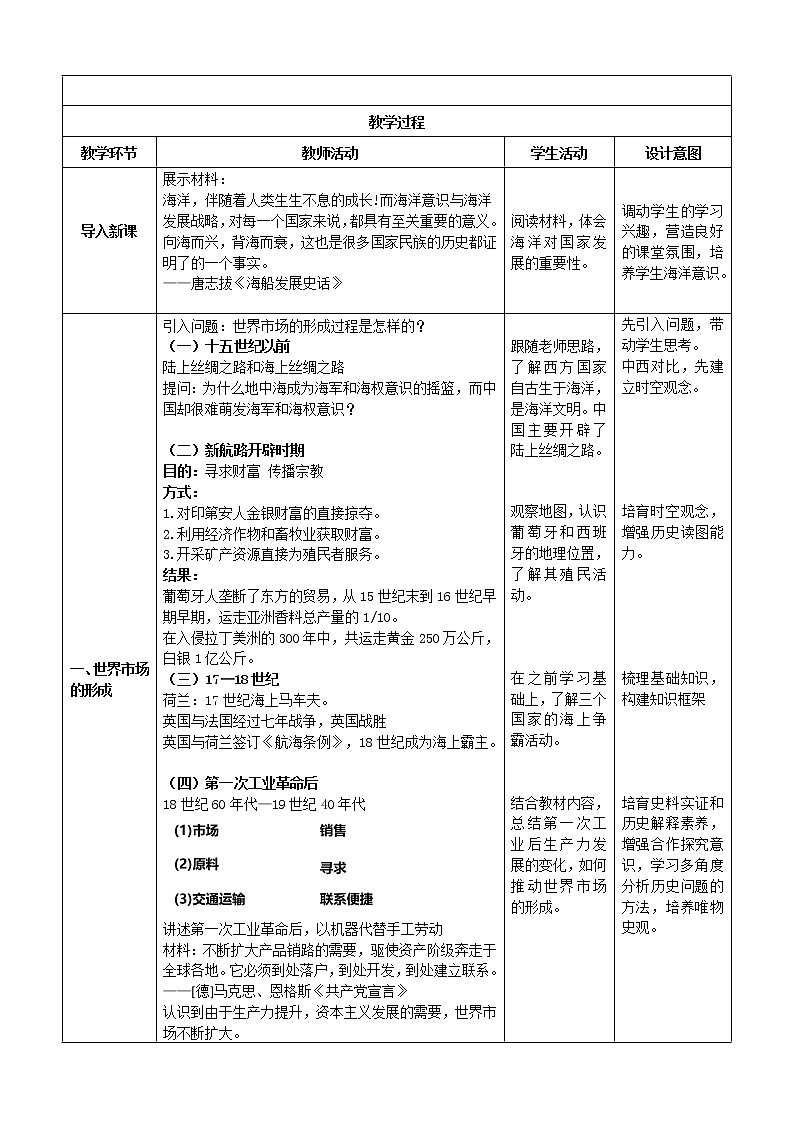 第8課 世界市場與商業(yè)貿易【教案】第2頁