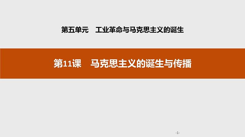 人教版高中历史下册第五单元《第11课 马克思主义的诞生与传播》第1页