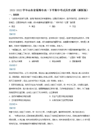 2021-2022学年山东省淄博市高一下学期中考试历史试题含解析