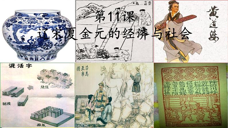 部编版高中历史必修《中外历史纲要》上册第11课辽宋夏金元的经济与社会课件第1页