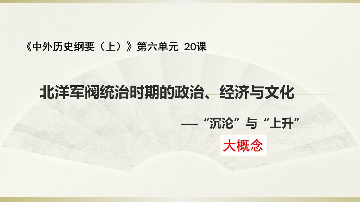 第20课 北洋军阀统治时期的政治、经济与文化课件---2022-2023学年高中历史统编版(2019)必修中外历史纲要上册第1页