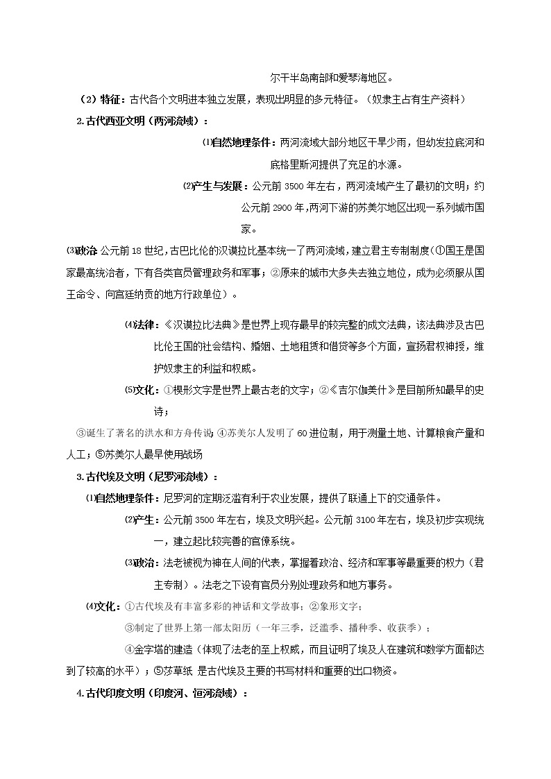 2021-2022学年高中历史统编版（2019）必修中外历史纲要下册知识提纲02