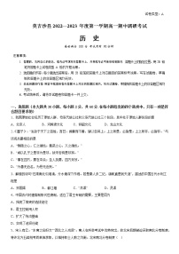 2023维吾尔自治区喀什地区英吉沙县高一上学期11月期中历史试题含答案