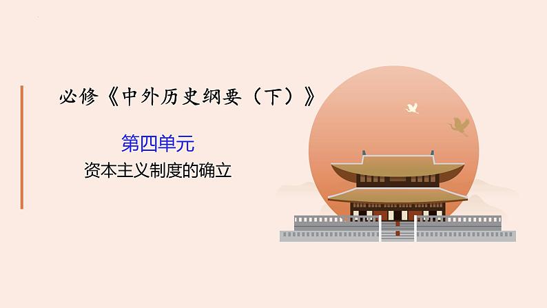 第四单元 资本主义制度的确立 课件--2023届高三统编版(2019)必修中外历史纲要下一轮复习第1页