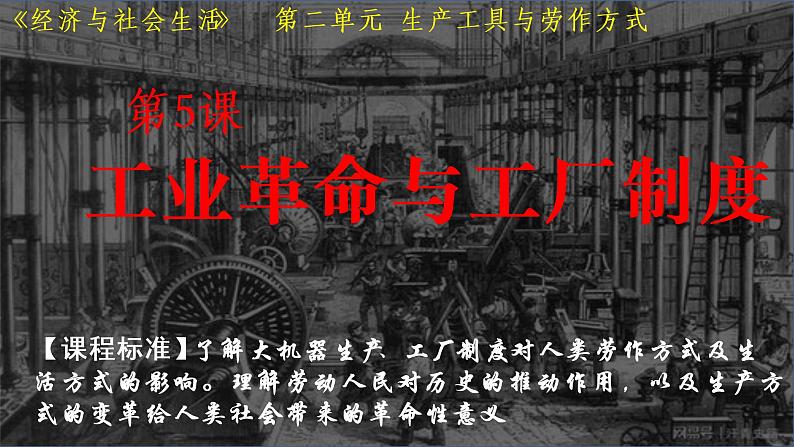 第5课 工业革命与工厂制度 课件--2022-2023学年高中历史统编版(2019)选择性必修二经济与社会生活第1页
