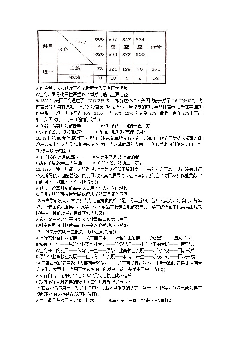 辽宁省鞍山市普通高中2022-2023学年高二上学期第三次月考历史(B卷)试题02