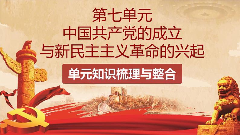 【期末综合复习】统编版历史(中外历史纲要上)期末-第七单元:中国共产党的成立与新民主主义革命的兴起(复习课件)第1页