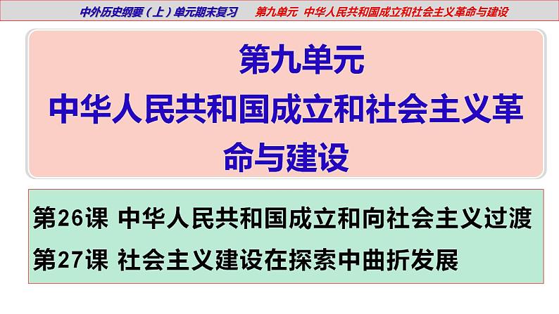 【期末综合复习】统编版历史(中外历史纲要上)期末-第九单元:中华人民共和国的成立和社会主义建设(复习课件)第2页