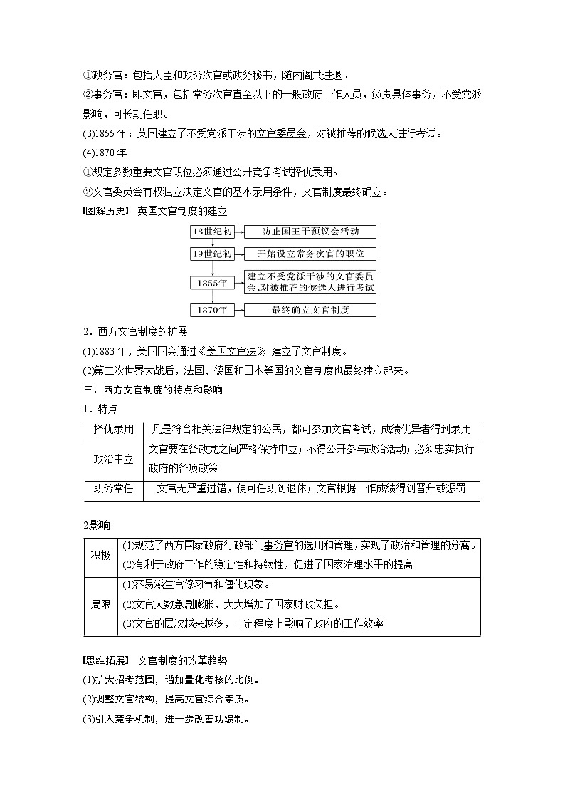 高中历史2023年高考历史一轮复习(部编版新高考) 第17讲 课题47 近代西方的文官制度、民族国家与国际法的发展第2页