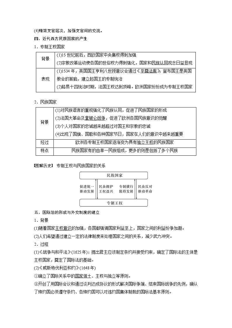 高中历史2023年高考历史一轮复习(部编版新高考) 第17讲 课题47 近代西方的文官制度、民族国家与国际法的发展第3页