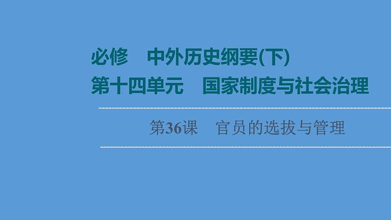 高中历史第36课 官员的选拔与管理 课件练习题第1页