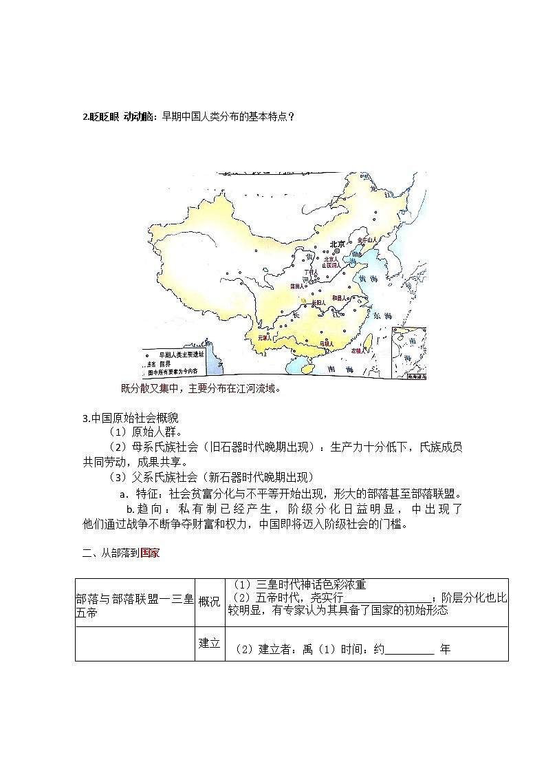 中华文明的起源与早期国家导学案 2019统编版第2页