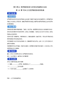 人教统编版(必修)中外历史纲要(下)第12课 资本主义世界殖民体系的形成学案