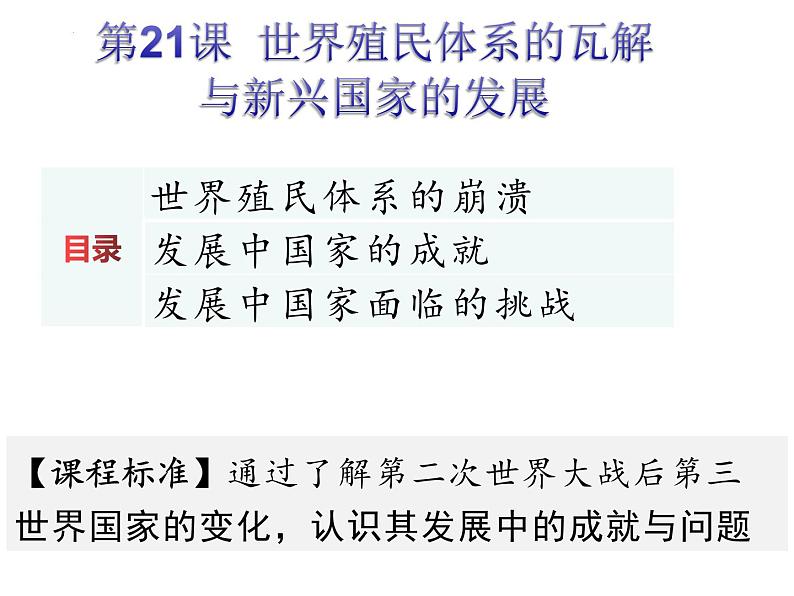 第21课世界殖民体系的瓦解与新兴国家的发展课件课件-2020-2021学年统编版高中历史必修中外历史纲要下第1页