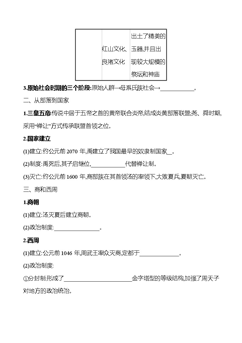 第一单元  第1课　中华文明的起源与早期国家 同步练习 2022-2023 高中历史 部编版 必修上册02