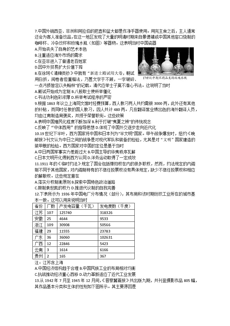 2023新疆部分学校高三上学期第一次联考历史试题含答案第2页