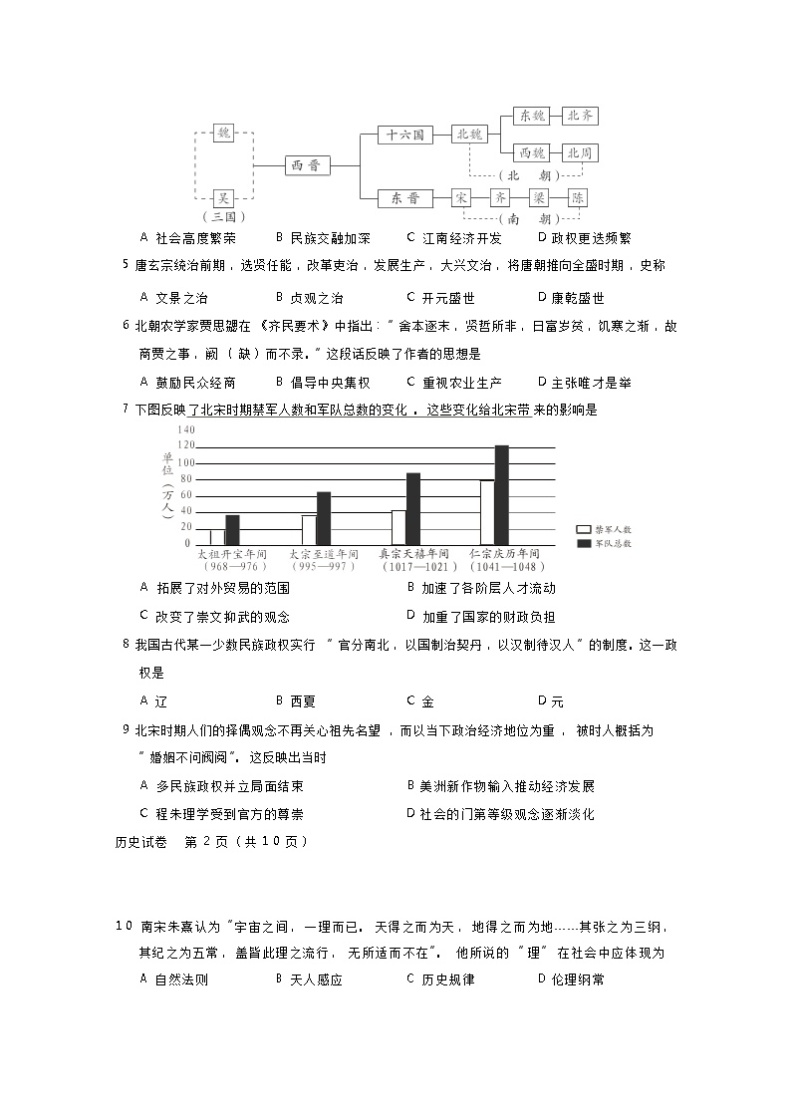 北京市2021年第二次普通高中学业水平合格性考试历史试题（Word版）02