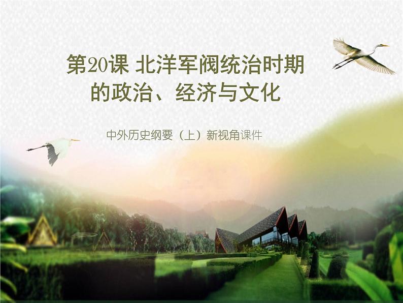高中历史人教统编版中外历史纲要(上)第20课 北洋军阀统治时期的政治、经济与文化 课件+教学设计+课后精炼01