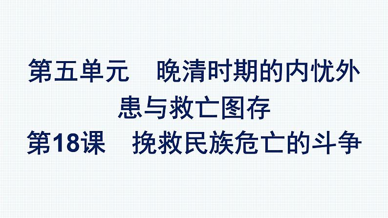 2022-2023学年部编版必修上册 第18课 挽救民族危亡的斗争 课件第1页