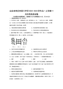2022-2023学年山东省枣庄市第八中学高一上学期11月月考历史试题（Word版）