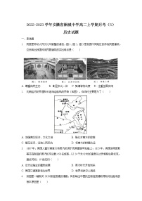 2022-2023学年安徽省桐城中学高二上学期月考（5）历史试题（解析版）